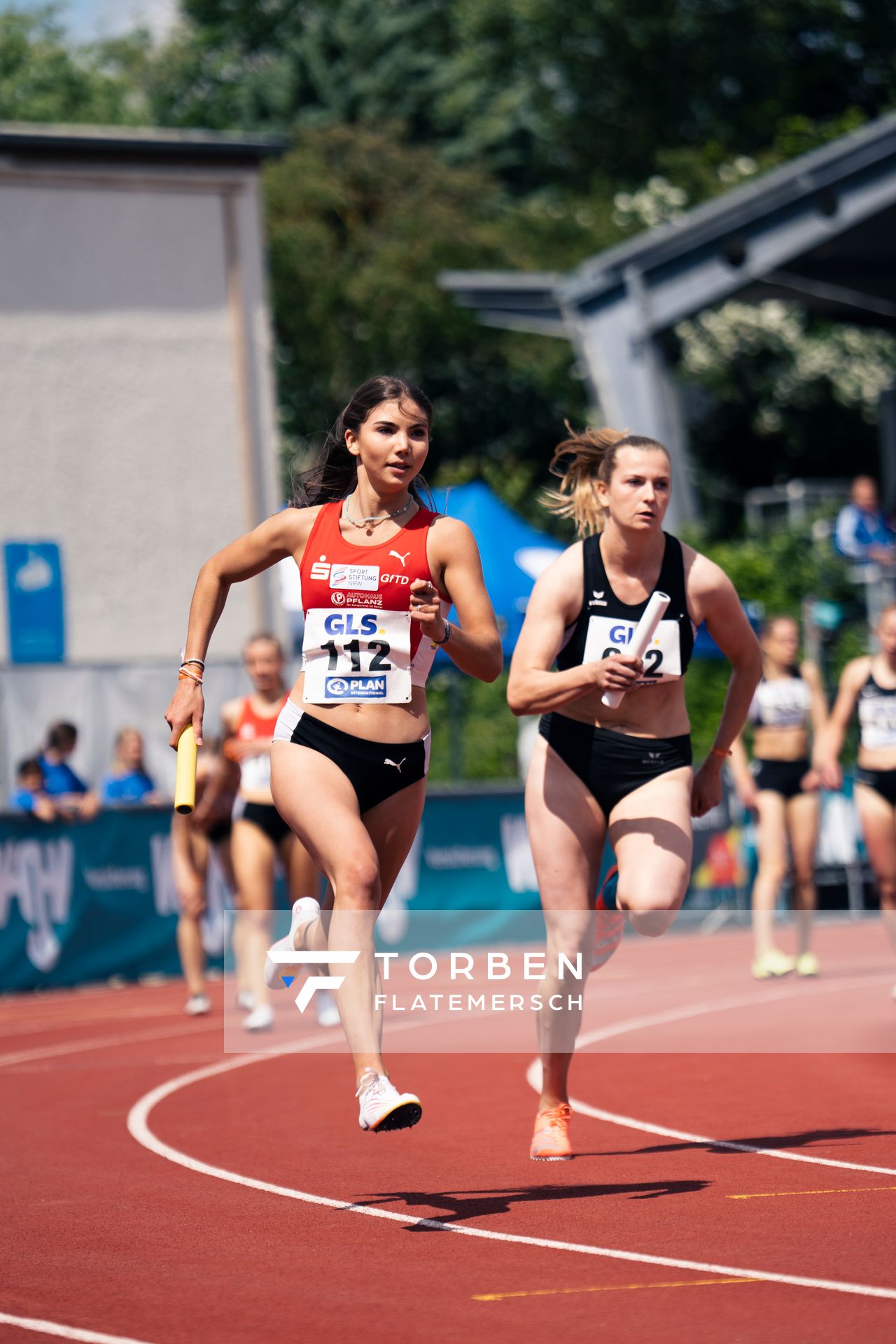 Anna Malia Hense (LG Olympia Dortmund) am 29.05.2022 waehrend der Deutschen Meisterschaften Langstaffel im Otto-Schott-Sportzentrum in Mainz